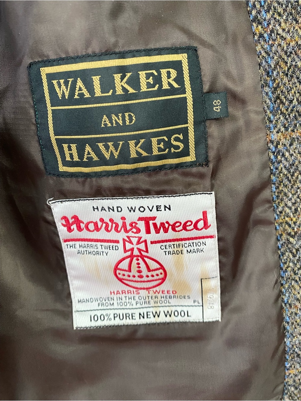 Walker and Hawkes Men's Harris Tweed Dalson Waistcoat In Clinton Brown Size 48” - Picture 9 of 14